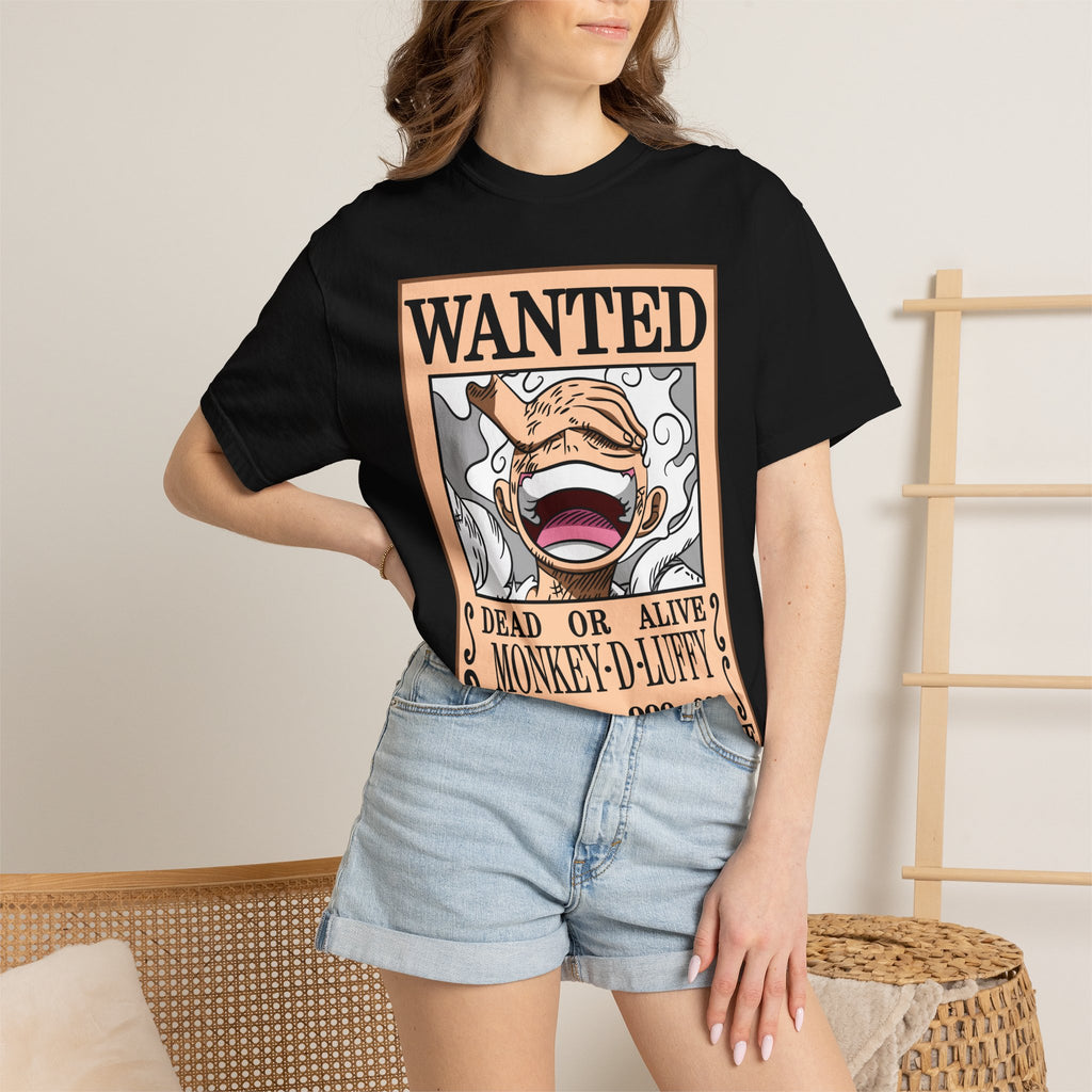 Wanted Poster Graphic T-Shirt — 'Wanted: Monkey D. Luffy' Anime Tee
