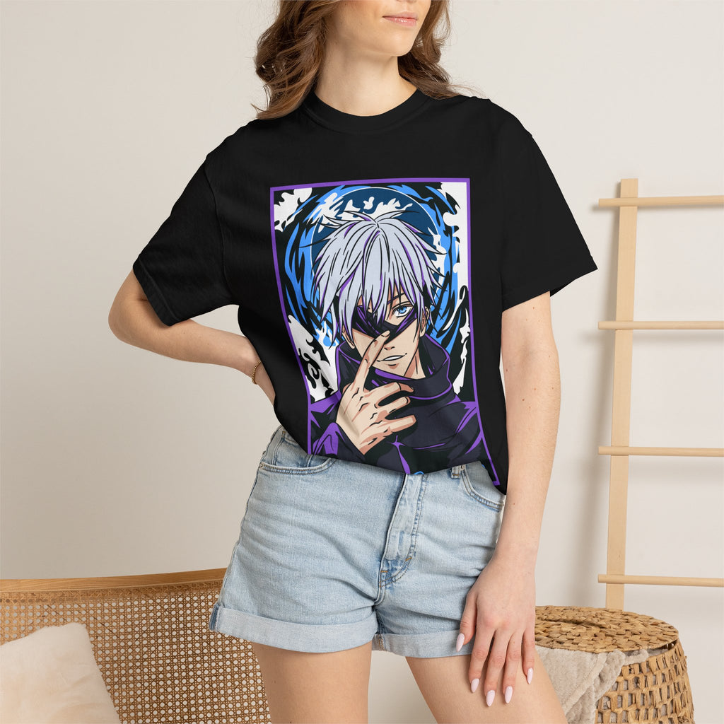Anime Character Graphic T-Shirt — Jujutsu Kaisen Style Design with Japanese Text