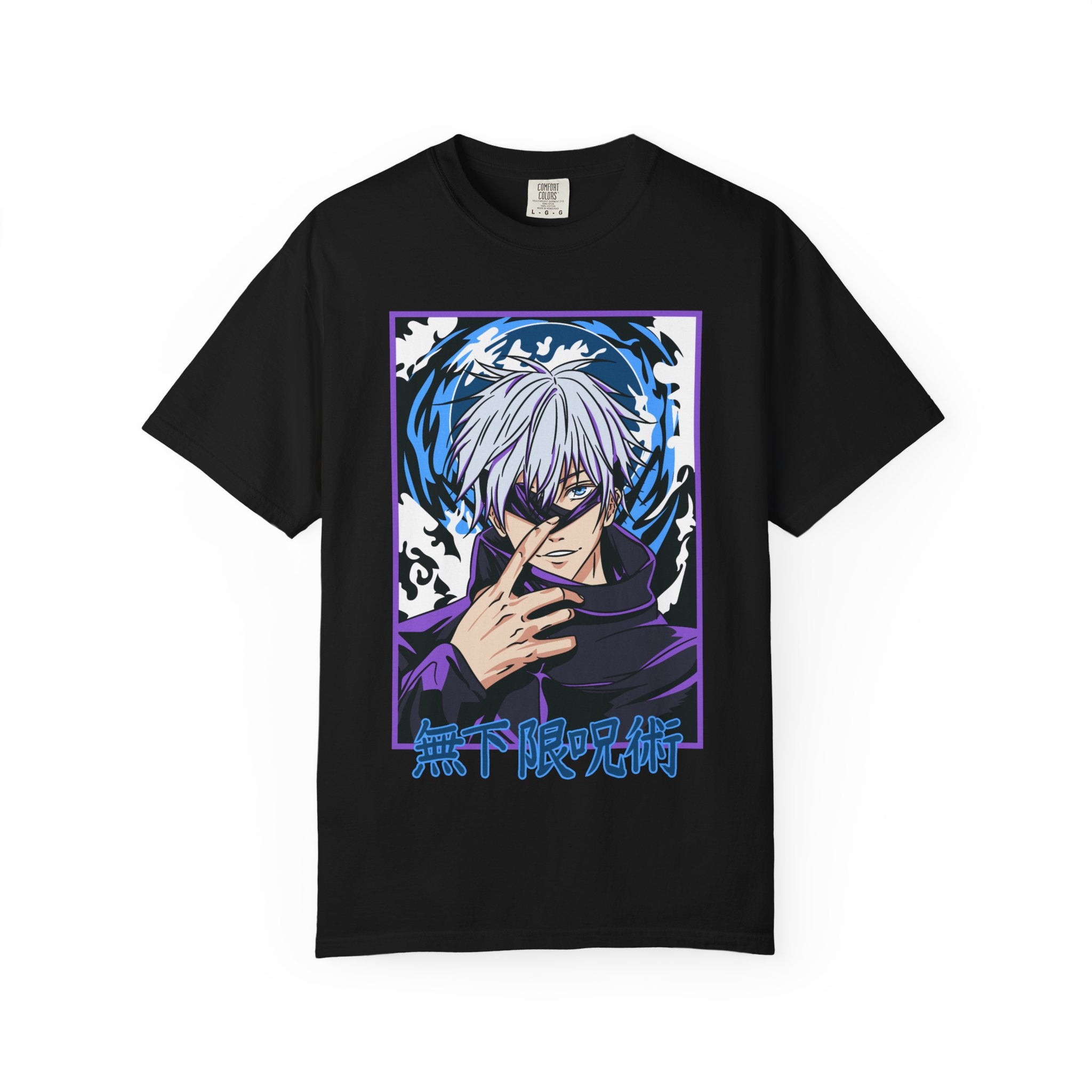 Anime Character Graphic T-Shirt — Jujutsu Kaisen Style Design with Japanese Text