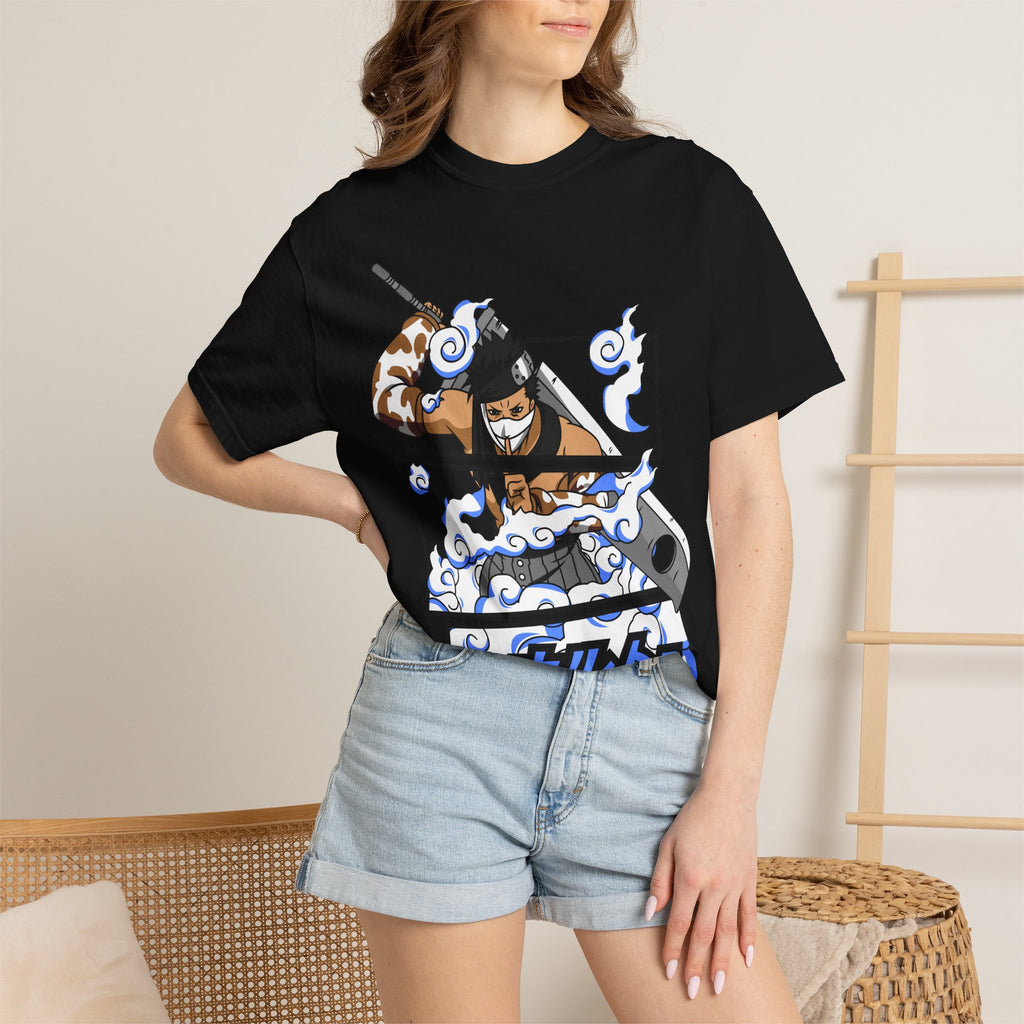 Anime Swordsman Graphic T-Shirt — Surf Wave Katana Design