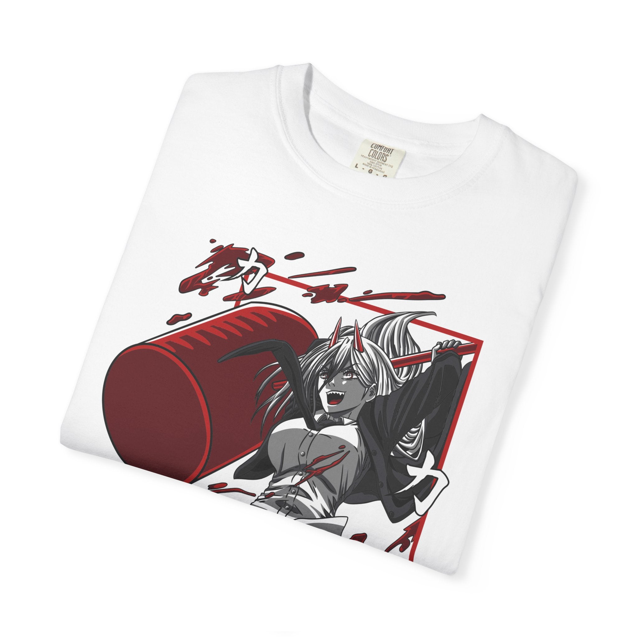 Anime Demon Girl T-Shirt — Red Hammer Action Graphic Tee