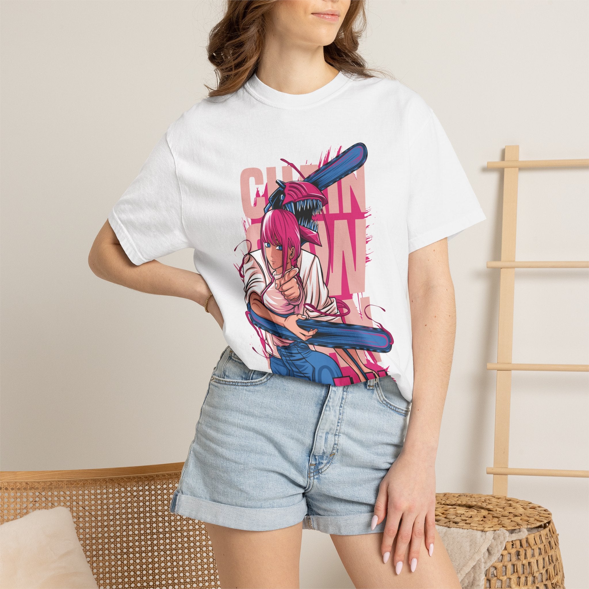 Chainsaw Girl Graphic T-Shirt — Anime Samurai Design