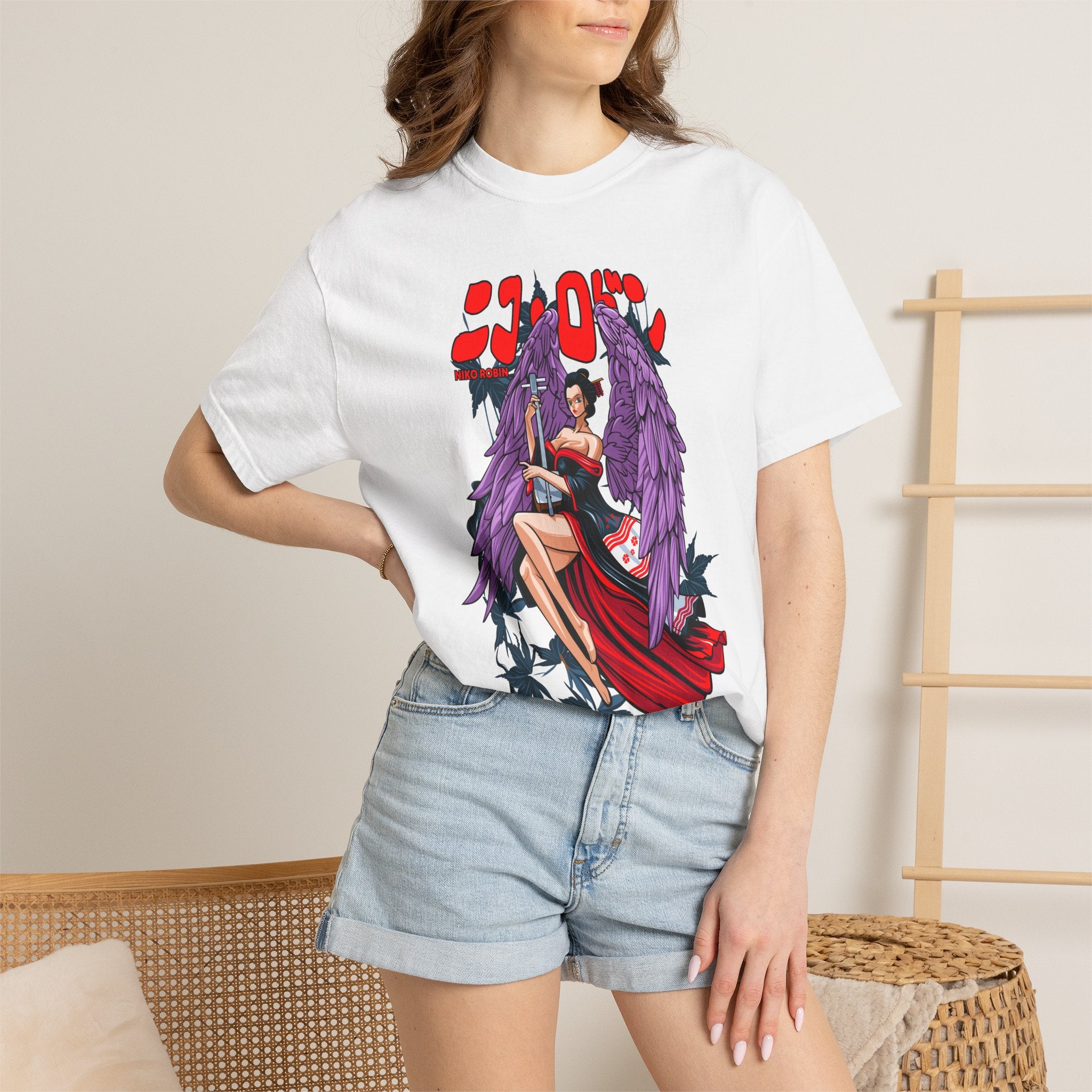 Angel Pinup Graphic T-Shirt — ‘LOVE’ Gothic Winged Woman Tee