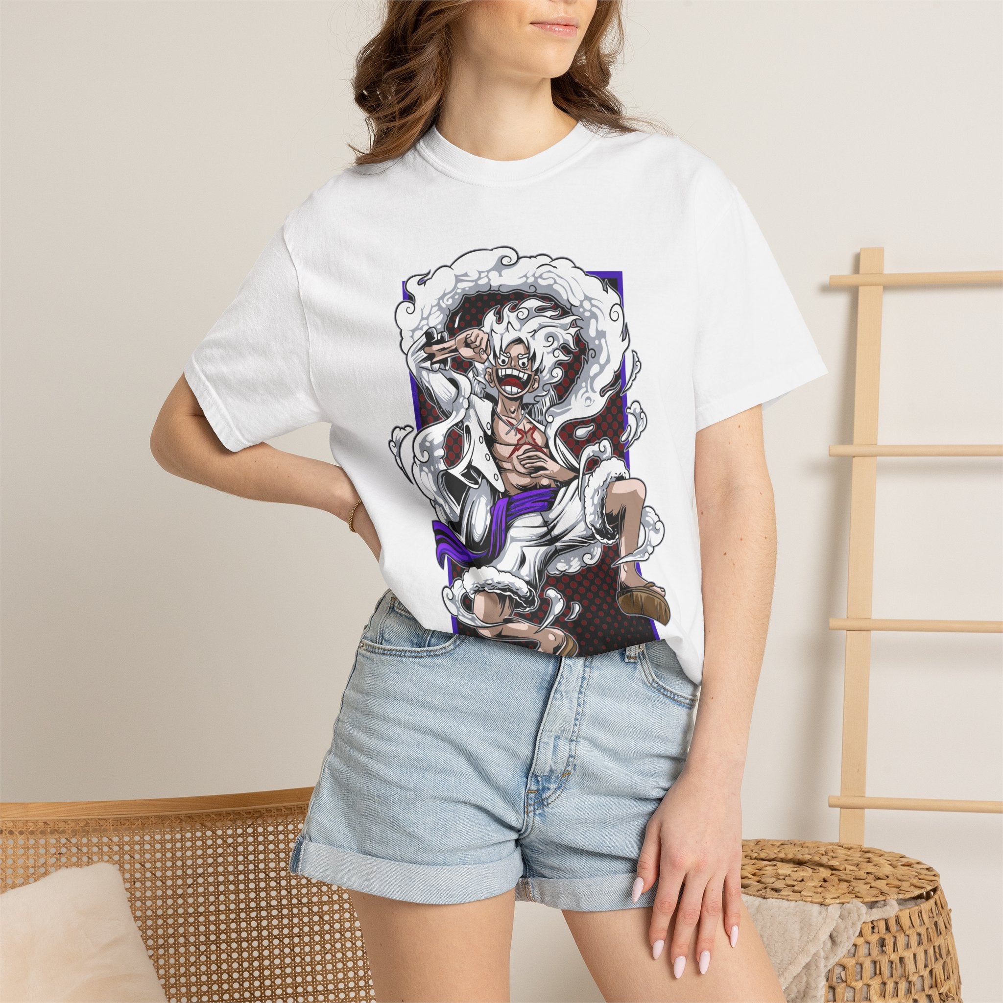 Anime Pirate Captain Graphic T-Shirt — Fierce Manga Art with Japanese Text