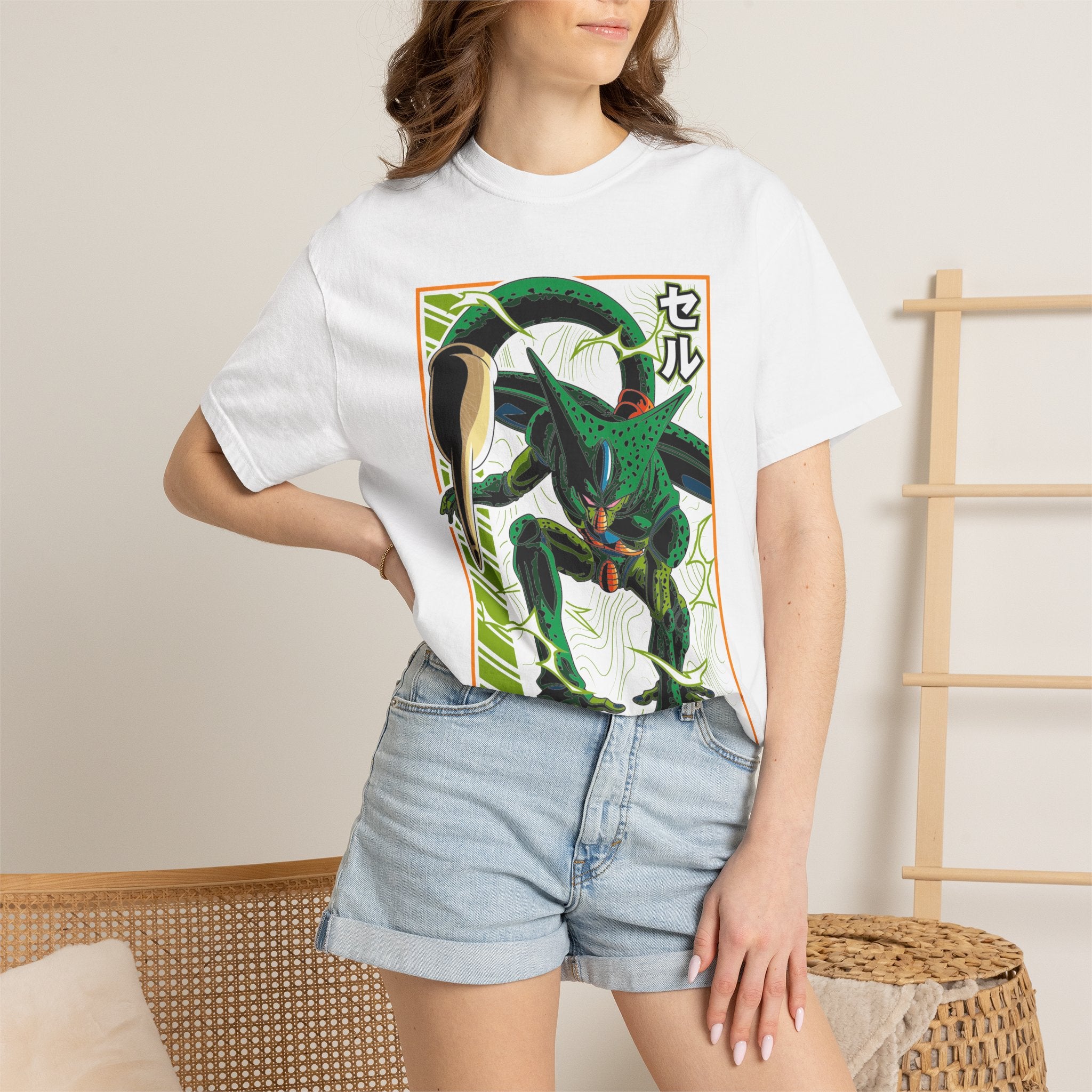 Cell Retro Anime T-Shirt — Green Bio-Form Monster Tee