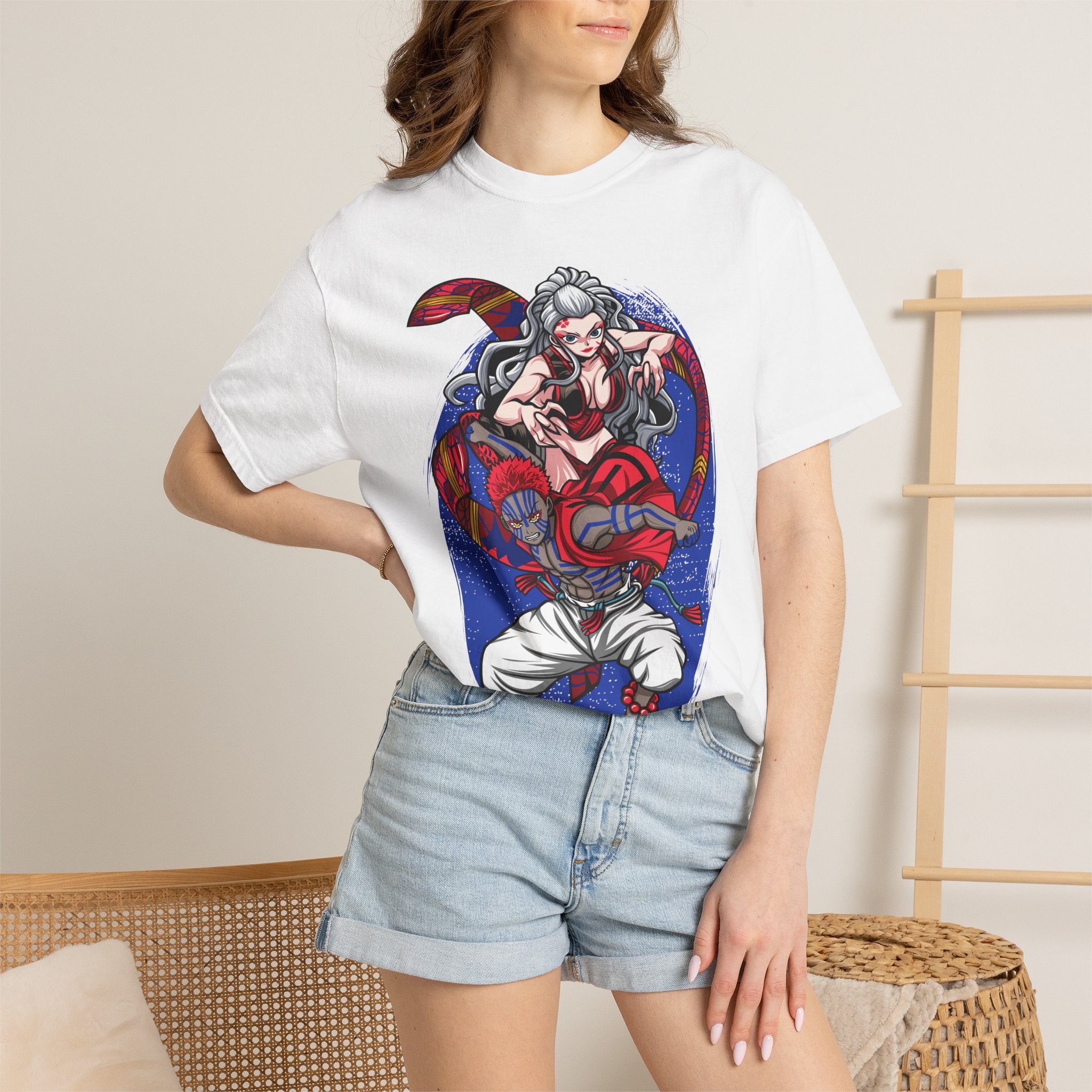Anime Demon Fighter T-Shirt — Red Oni Warrior Graphic Tee