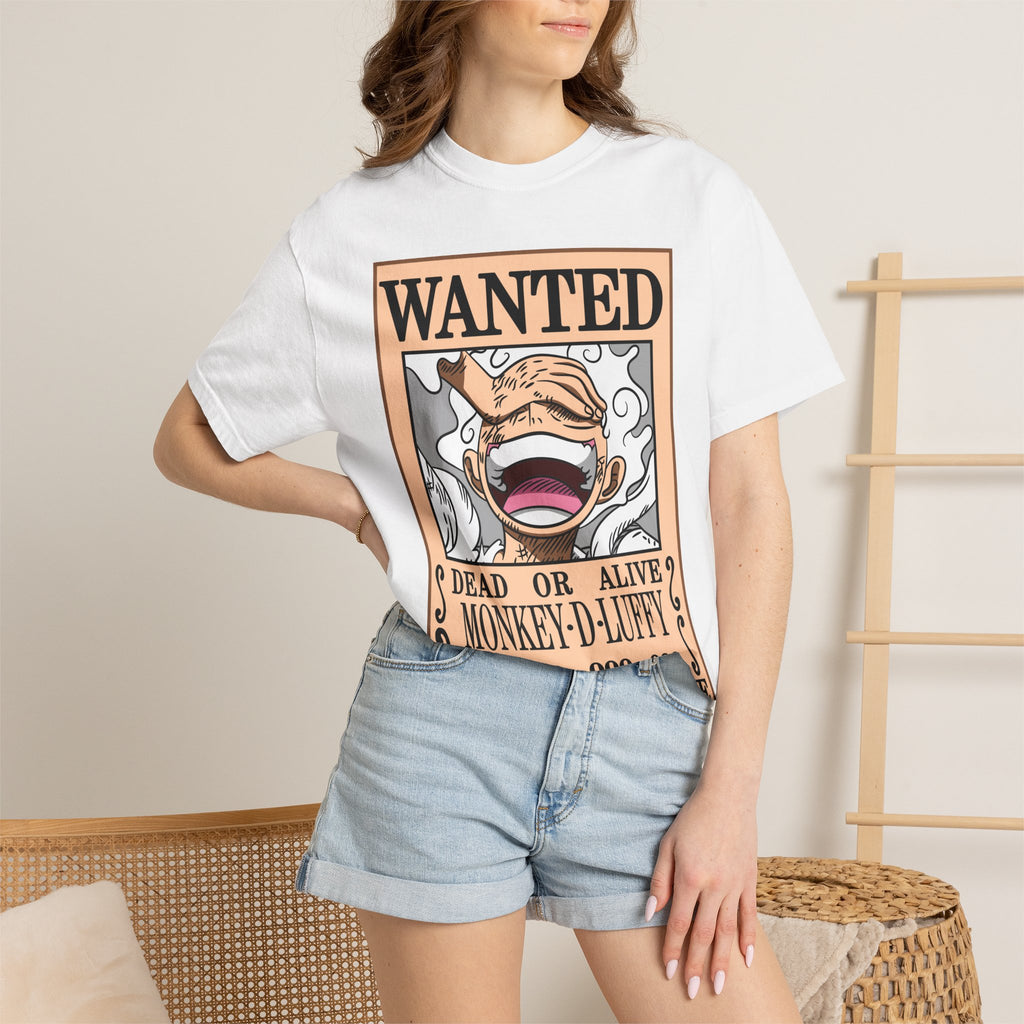 Wanted Poster Graphic T-Shirt — 'Wanted: Monkey D. Luffy' Anime Tee