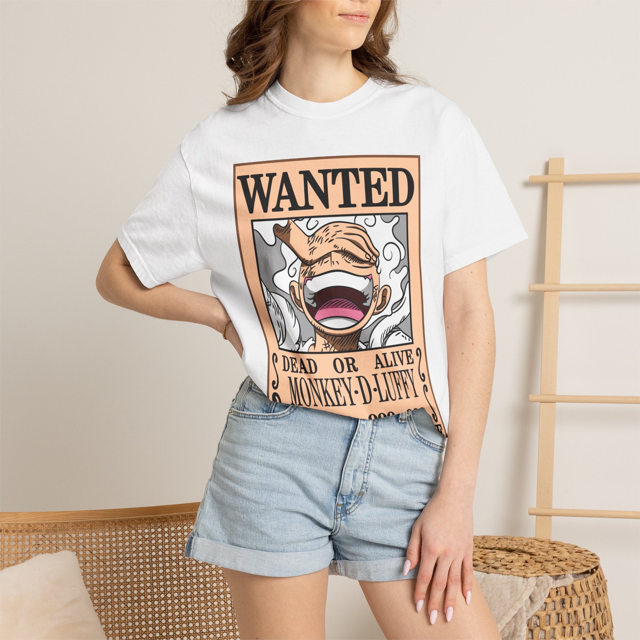 Wanted Poster Graphic T-Shirt — 'Wanted: Monkey D. Luffy' Anime Tee