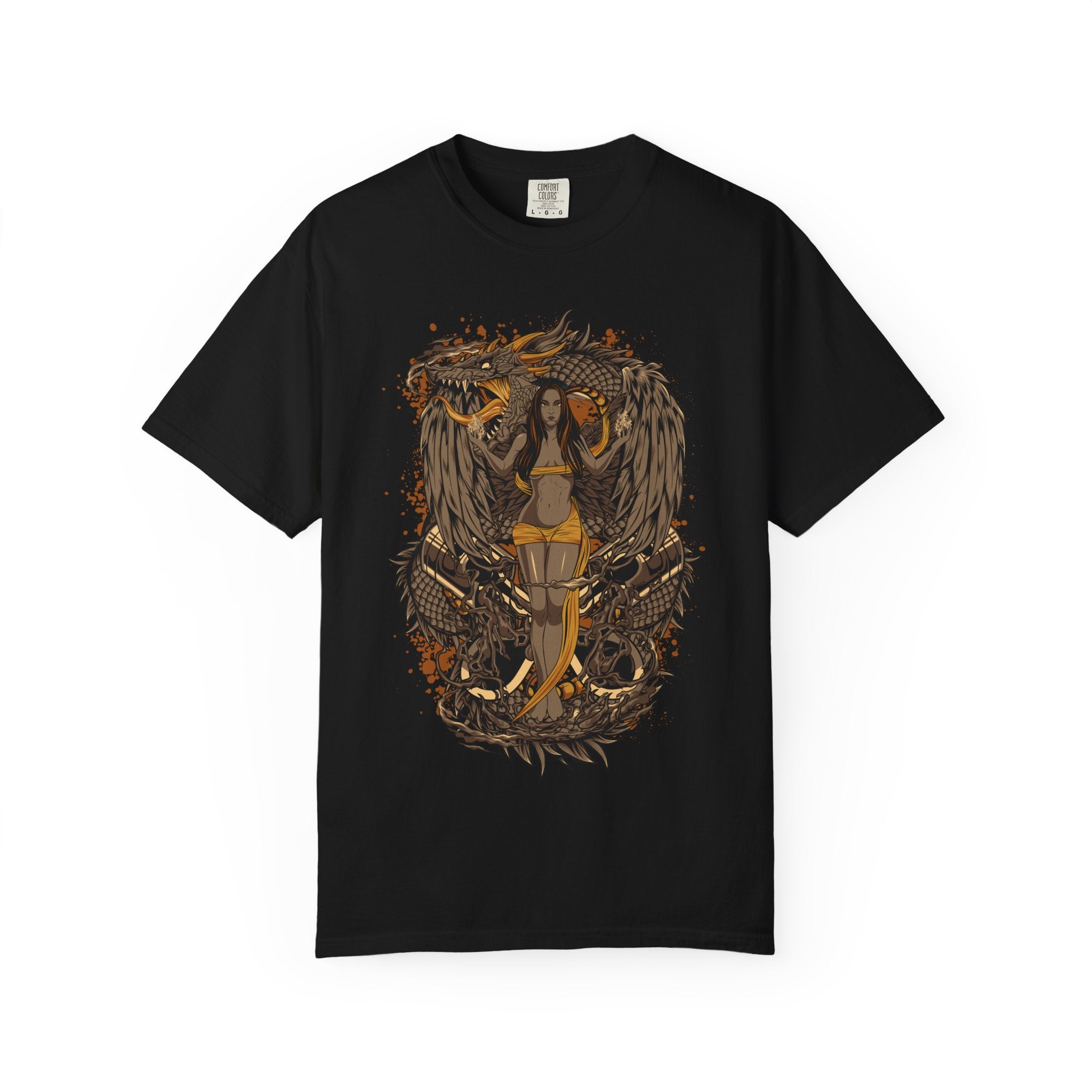 Raven Witch Graphic T-Shirt — Gothic Fantasy Illustration
