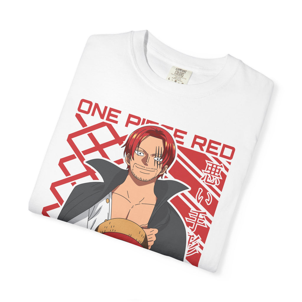 One Piece Red Poster T-Shirt — Monkey D. Luffy & Shanks Graphic Tee