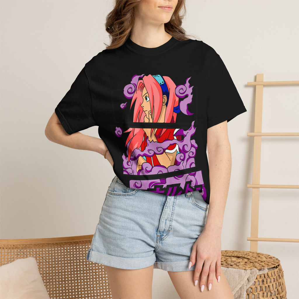 Anime Girl Graphic T-Shirt — Japanese Katakana 'ニナルトー' Vaporwave Tee