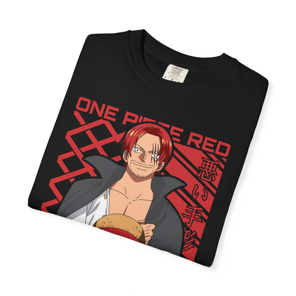 One Piece Red Poster T-Shirt — Monkey D. Luffy & Shanks Graphic Tee