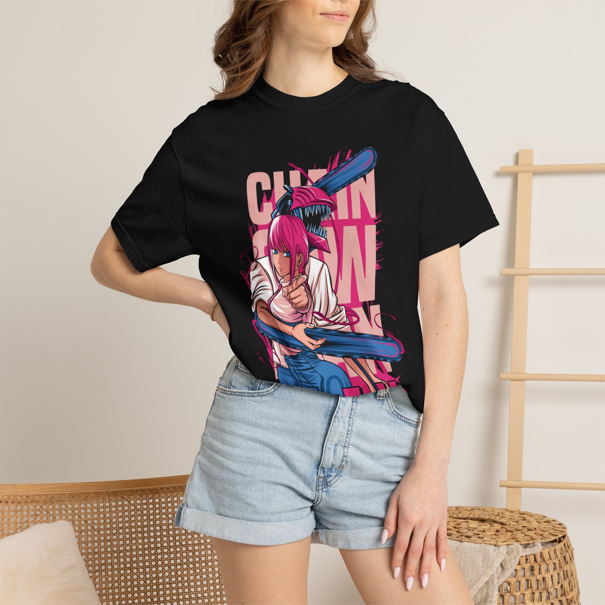 Chainsaw Girl Graphic T-Shirt — Anime Samurai Design