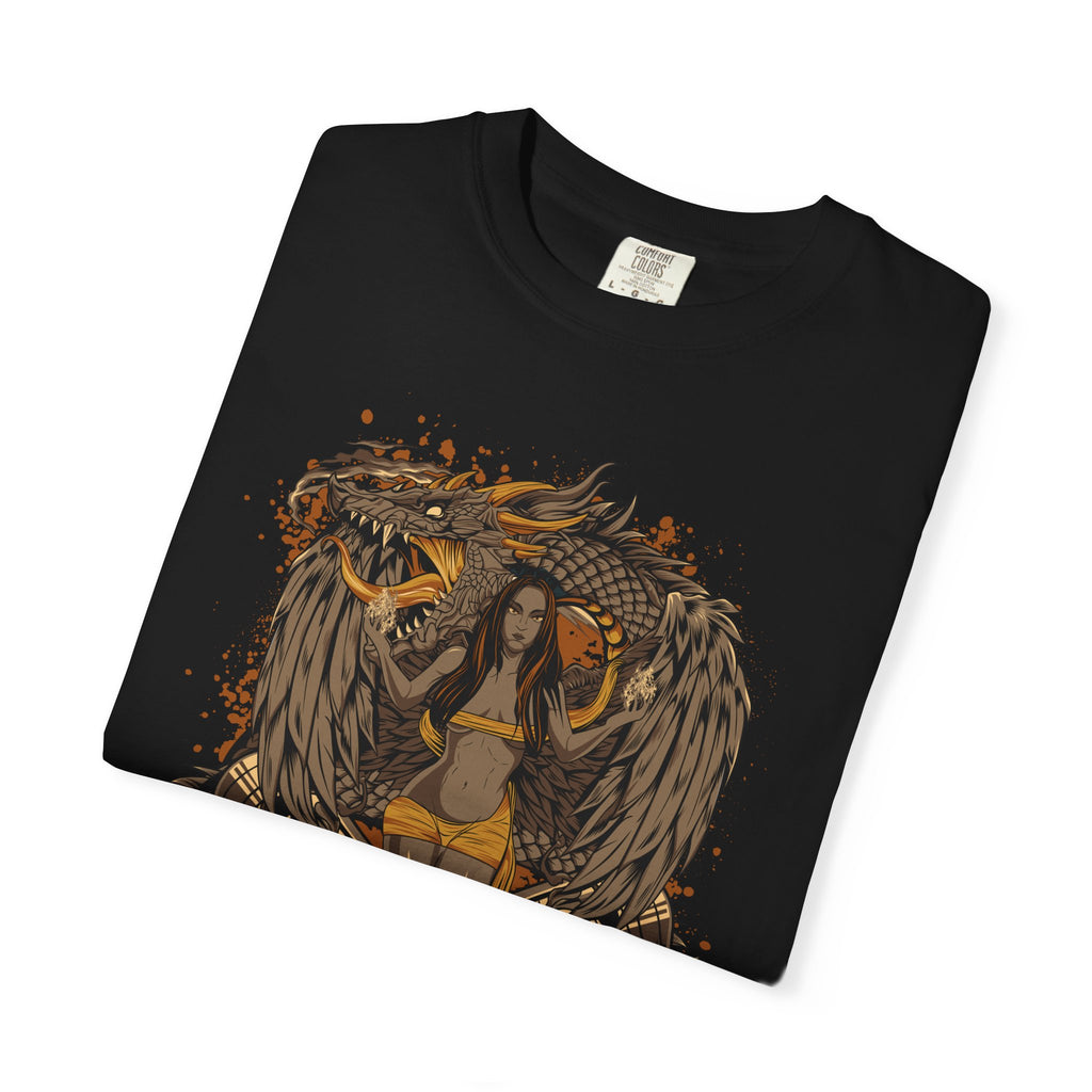 Raven Witch Graphic T-Shirt — Gothic Fantasy Illustration