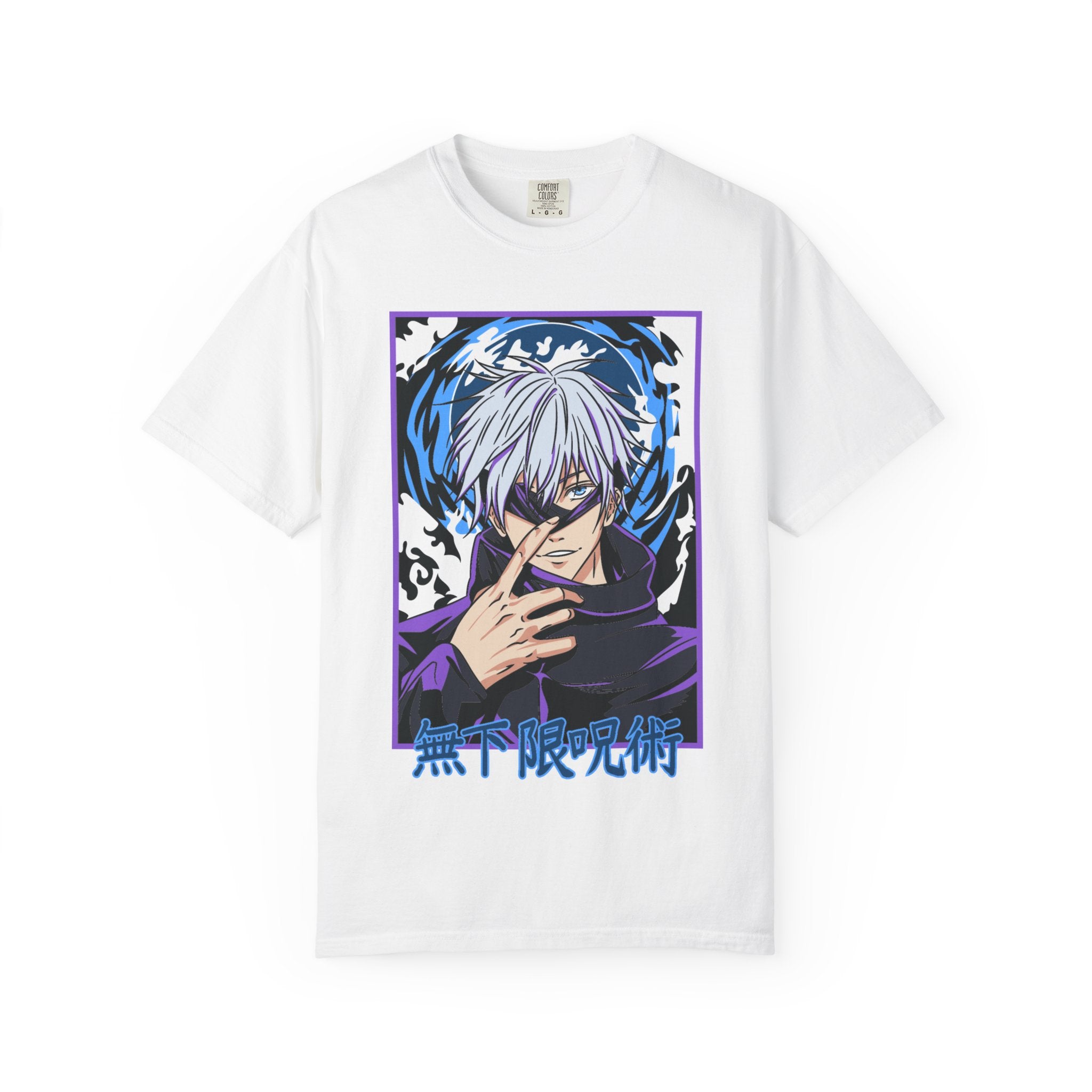 Anime Character Graphic T-Shirt — Jujutsu Kaisen Style Design with Japanese Text