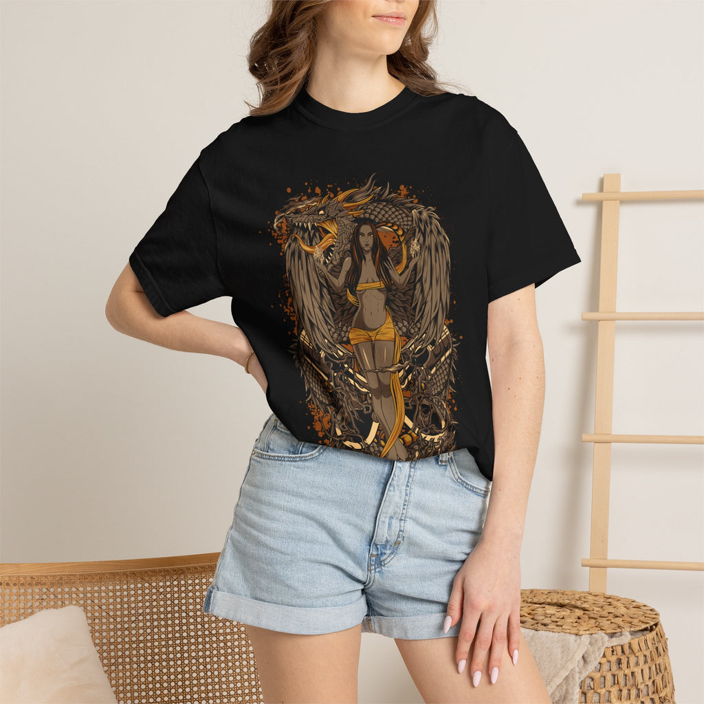Raven Witch Graphic T-Shirt — Gothic Fantasy Illustration