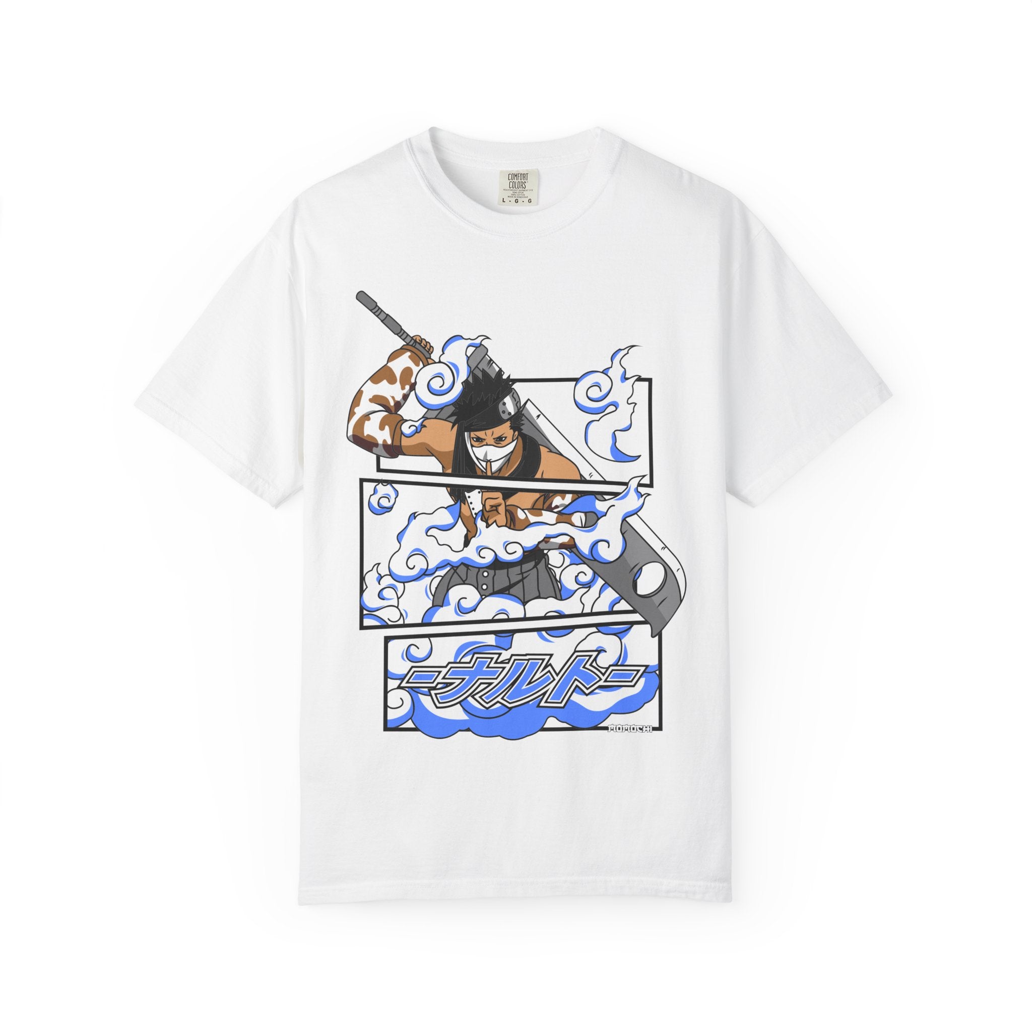 Anime Swordsman Graphic T-Shirt — Surf Wave Katana Design