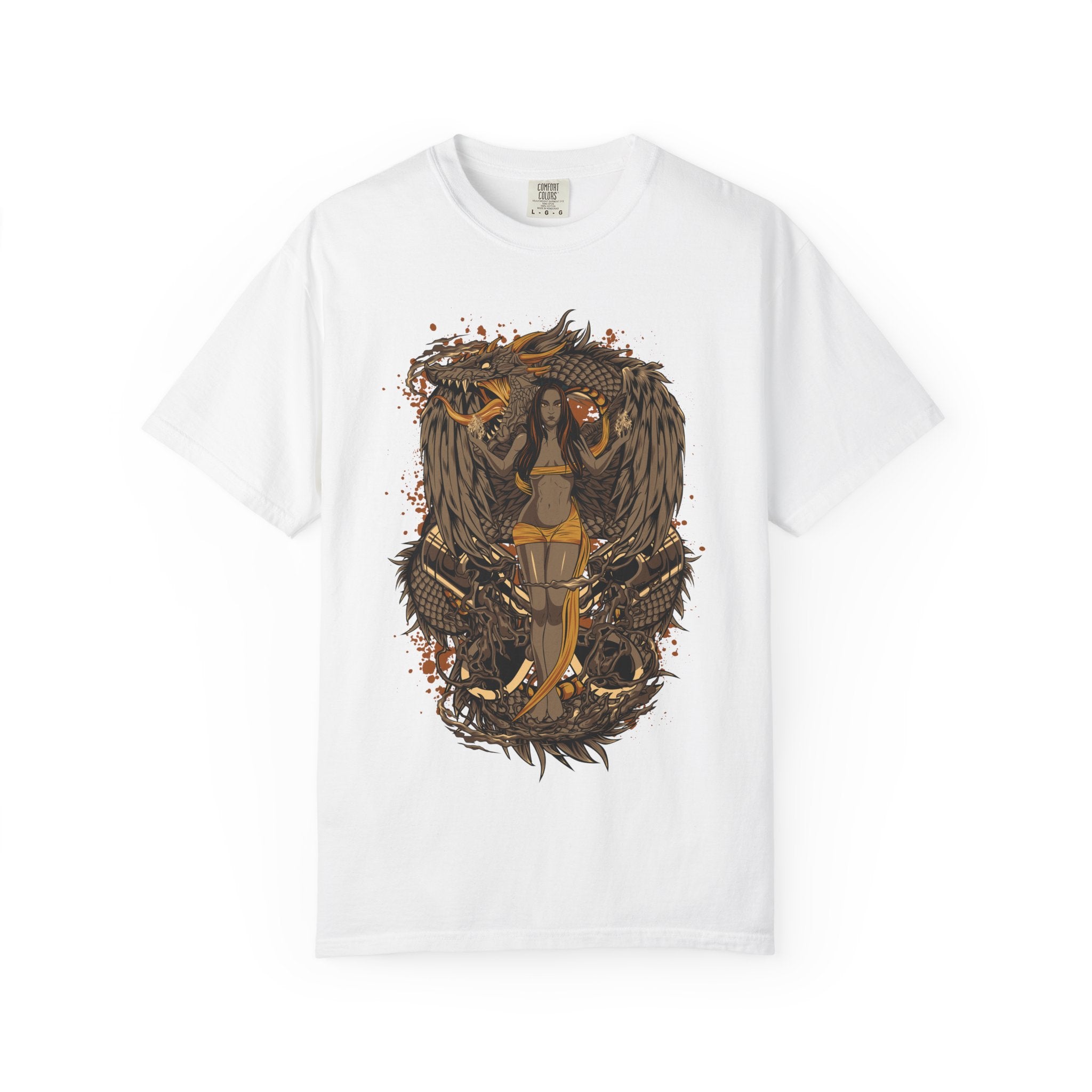 Raven Witch Graphic T-Shirt — Gothic Fantasy Illustration
