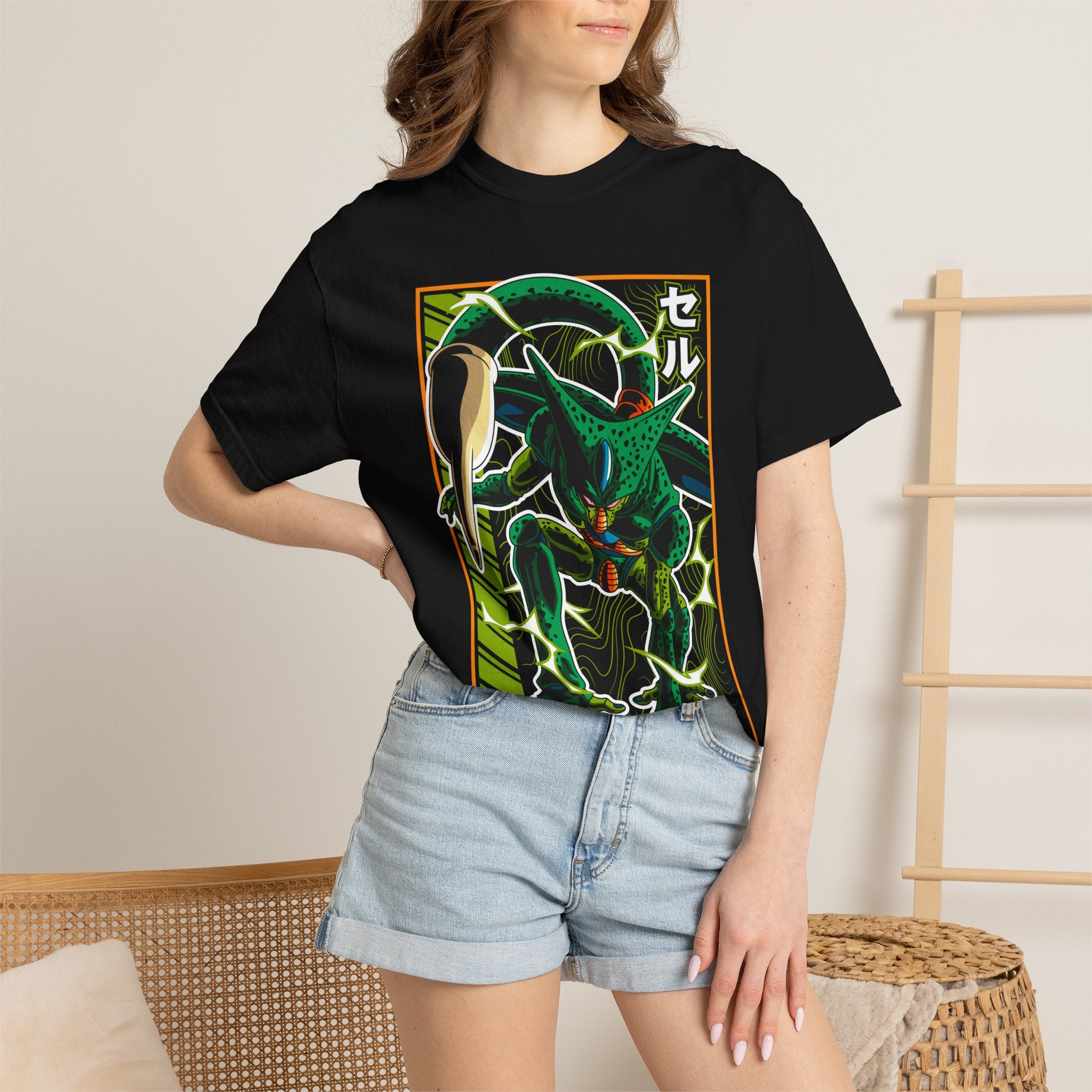 Cell Retro Anime T-Shirt — Green Bio-Form Monster Tee