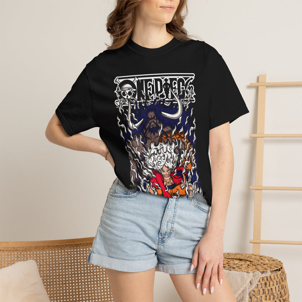 One Piece Anime Graphic T-Shirt — Luffy & Kaido Battle Illustration