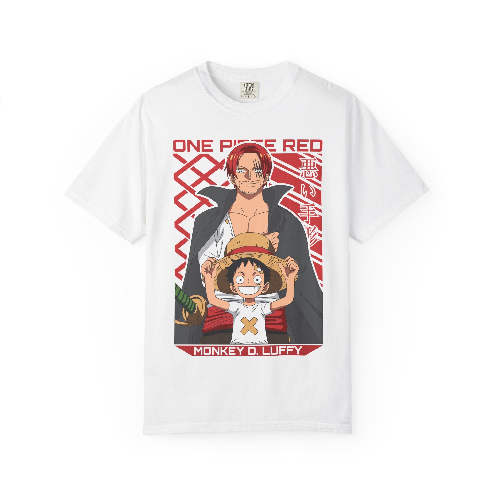 One Piece Red Poster T-Shirt — Monkey D. Luffy & Shanks Graphic Tee