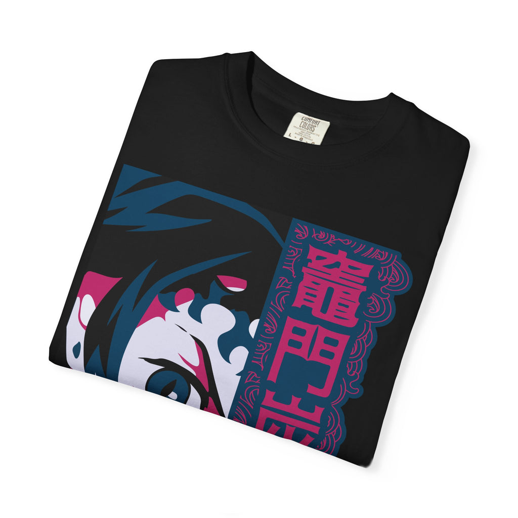Anime-Inspired Graphic T-Shirt with Vertical Japanese Text